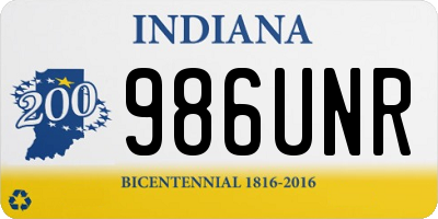 IN license plate 986UNR