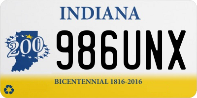 IN license plate 986UNX