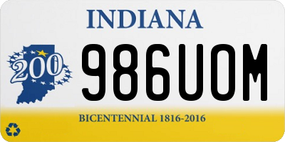 IN license plate 986UOM