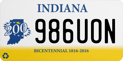 IN license plate 986UON