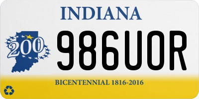 IN license plate 986UOR