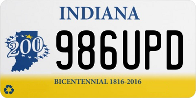 IN license plate 986UPD
