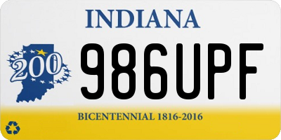 IN license plate 986UPF