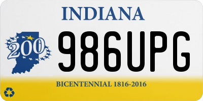 IN license plate 986UPG