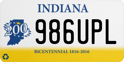 IN license plate 986UPL