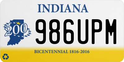 IN license plate 986UPM