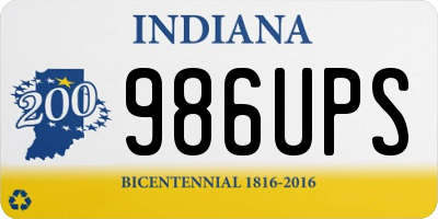 IN license plate 986UPS