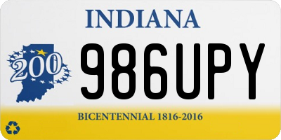 IN license plate 986UPY