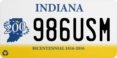 IN license plate 986USM