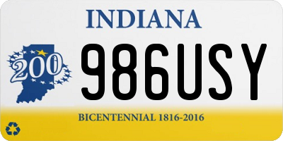 IN license plate 986USY