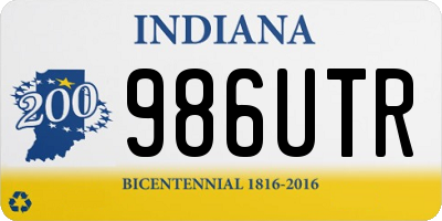 IN license plate 986UTR