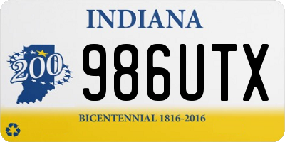 IN license plate 986UTX