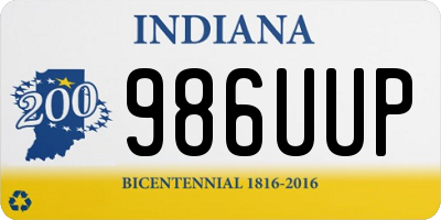 IN license plate 986UUP