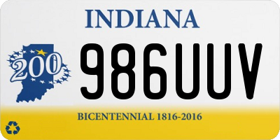 IN license plate 986UUV