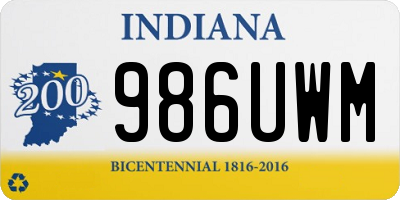 IN license plate 986UWM