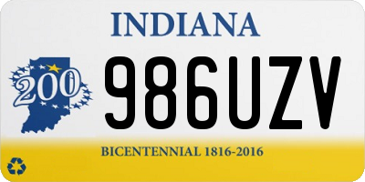 IN license plate 986UZV