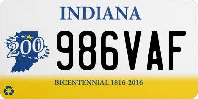 IN license plate 986VAF