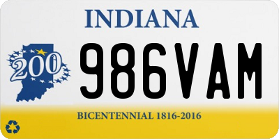 IN license plate 986VAM