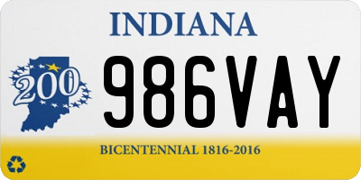 IN license plate 986VAY
