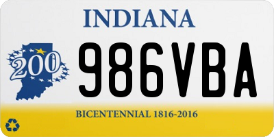 IN license plate 986VBA