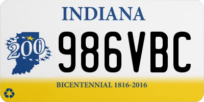 IN license plate 986VBC