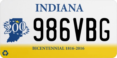 IN license plate 986VBG