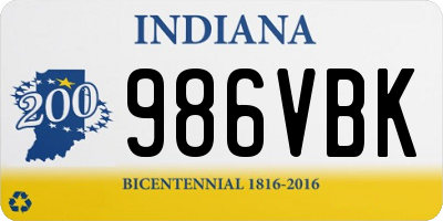 IN license plate 986VBK