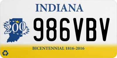 IN license plate 986VBV