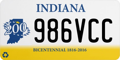 IN license plate 986VCC