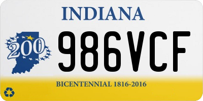 IN license plate 986VCF