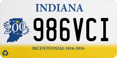 IN license plate 986VCI
