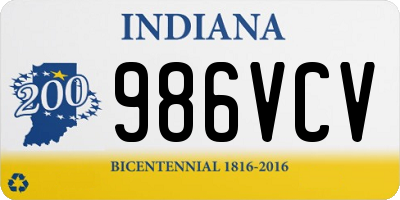 IN license plate 986VCV