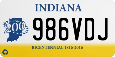 IN license plate 986VDJ