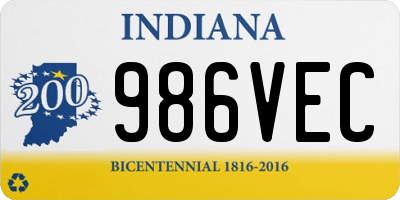 IN license plate 986VEC