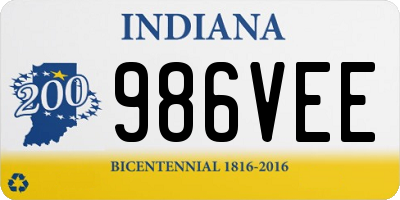 IN license plate 986VEE