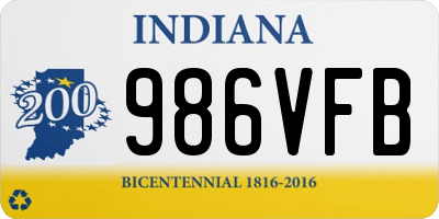 IN license plate 986VFB