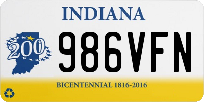 IN license plate 986VFN