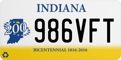 IN license plate 986VFT