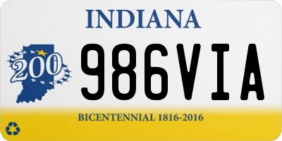 IN license plate 986VIA