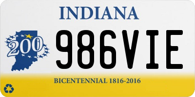 IN license plate 986VIE