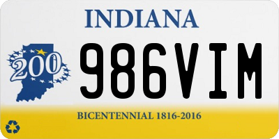 IN license plate 986VIM