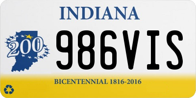 IN license plate 986VIS