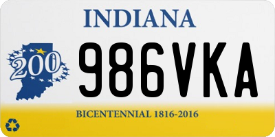 IN license plate 986VKA