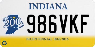 IN license plate 986VKF