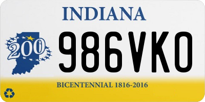 IN license plate 986VKO