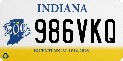 IN license plate 986VKQ