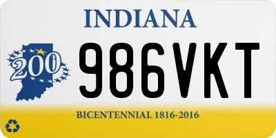 IN license plate 986VKT