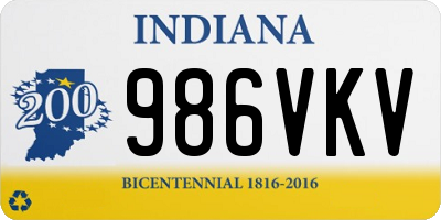 IN license plate 986VKV