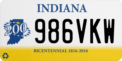 IN license plate 986VKW