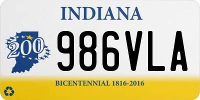 IN license plate 986VLA